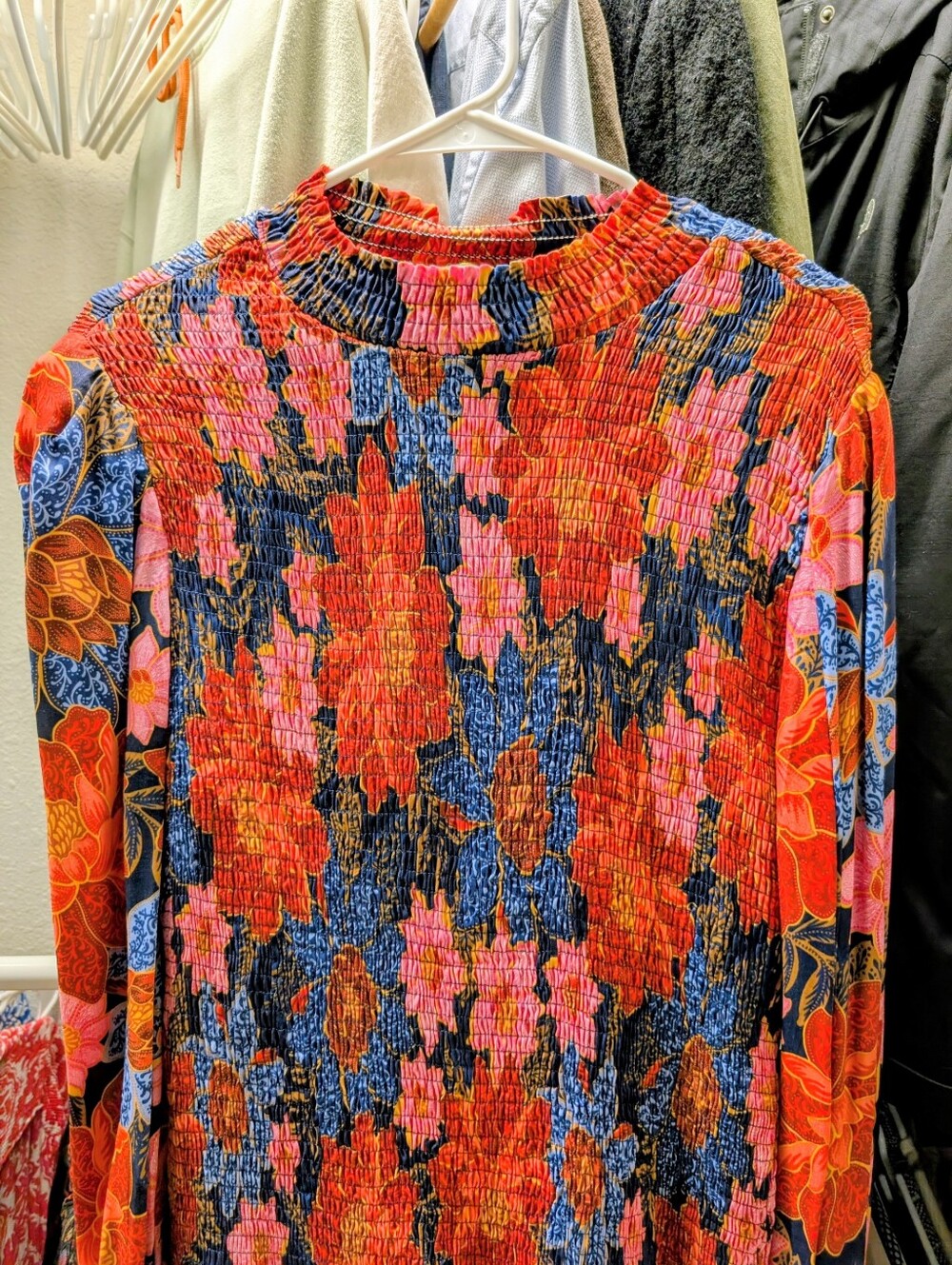 Farm Rio Floral Long-Sleeve Mini Dress Puff Sleeve Maternity
